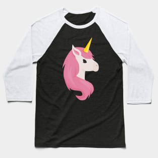 Cute Little Unicorn With Pink Hair Baseball T-Shirt